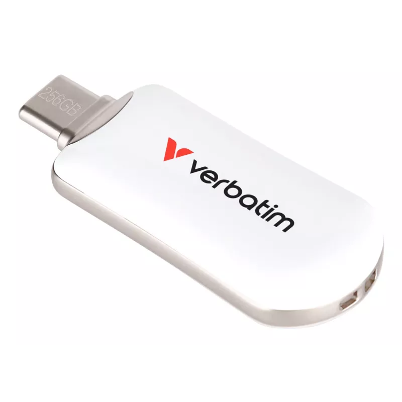 Verbatim Plectra USB-C Flash Drive blanco 256GB, 256 GB, USB Type-C, 3.2 Gen 1 (3.1 Gen 1), 100 MB/s, sin tapa, blanco