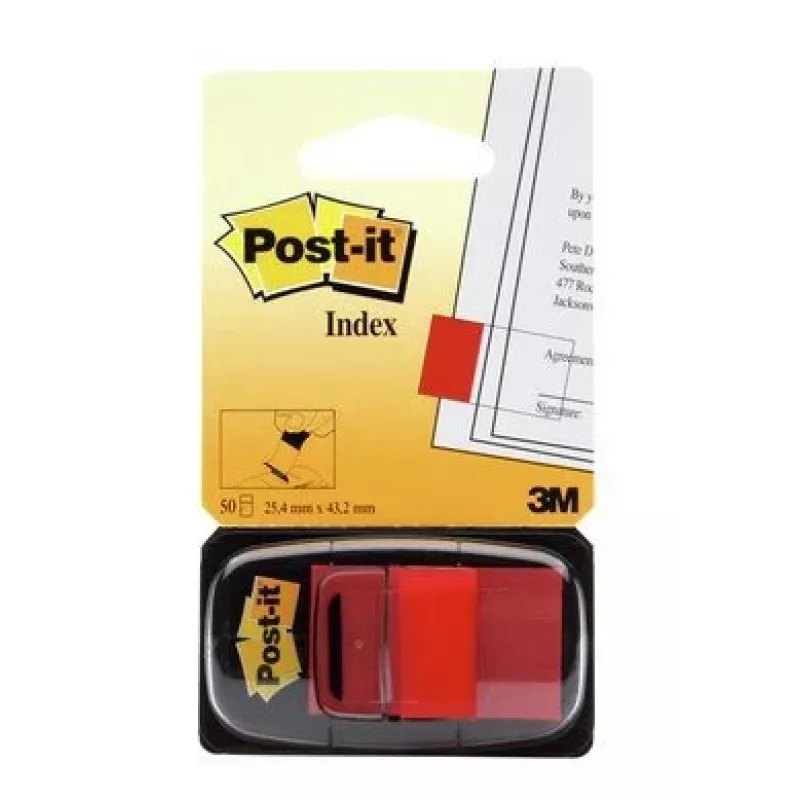Etiqueta autoadhesiva 3M I680-1 rectangular removible roja 50 uds.