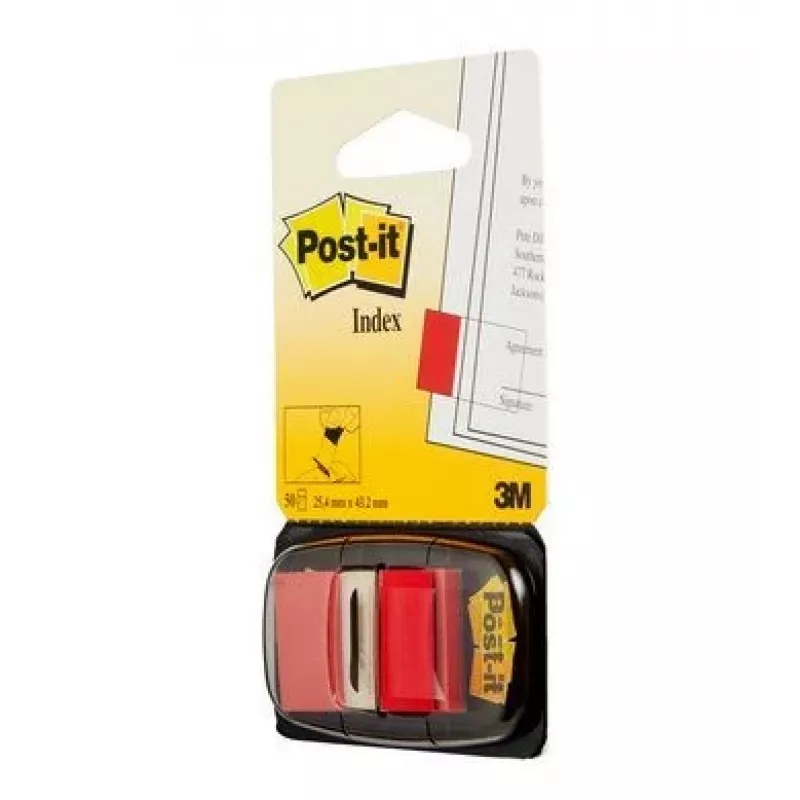 Etiqueta autoadhesiva 3M I680-1 rectangular removible roja 50 uds.