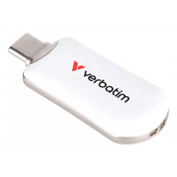 Memoria USB-C Verbatim Plectra blanca 512GB, 512 GB, USB Type-C, 3.2 Gen 1 (3.1 Gen 1), 100 MB/s, sin tapa, blanca