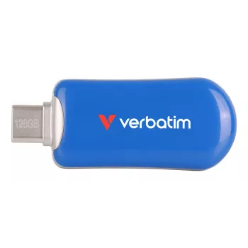Memoria USB-C Verbatim Plectra azul 128GB, 128 GB, USB Type-C, 3.2 Gen 1 (3.1 Gen 1), 100 MB/s, sin tapa, azul
