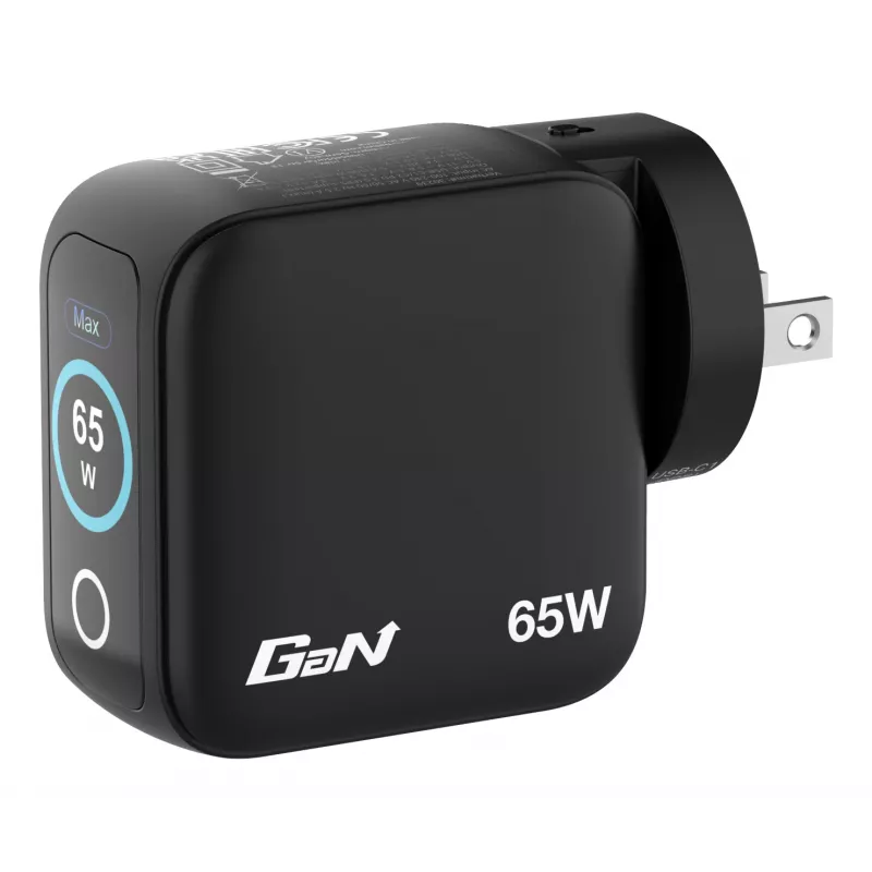 Cargador Verbatim Mini GaN 65W con indicador, interior, AC, 20 V, negro