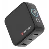 Cargador Verbatim Mini GaN 100W con pantalla, interior, AC, 20 V, negro