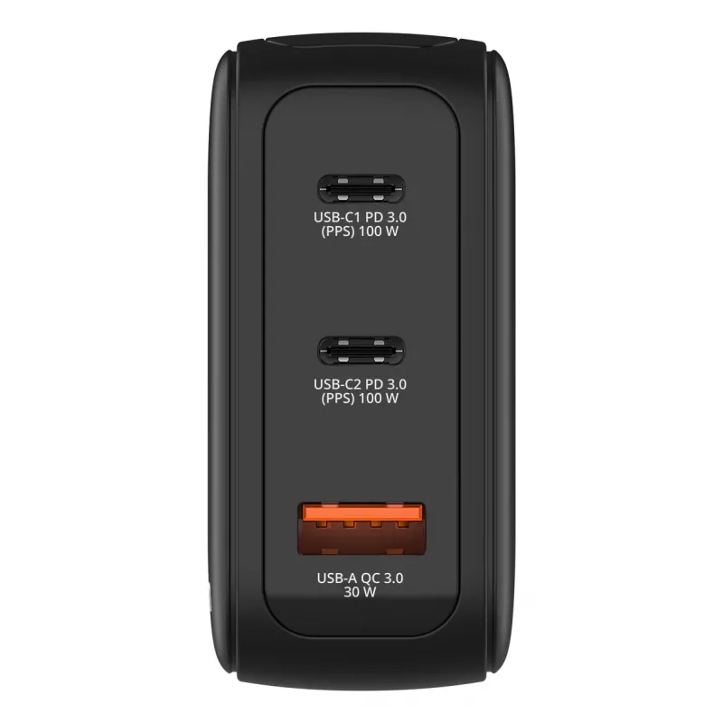Cargador Verbatim Mini GaN 100W con pantalla, interior, AC, 20 V, negro