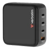 Cargador Verbatim Mini GaN 140W con pantalla, interior, AC, 28 V, negro