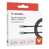 Verbatim Sync & Charge Cable – 60W USB-C a USB-C 120 cm, 1,2 m, USB C, USB C, USB 2.0, 0,48 Gbit/s, negro