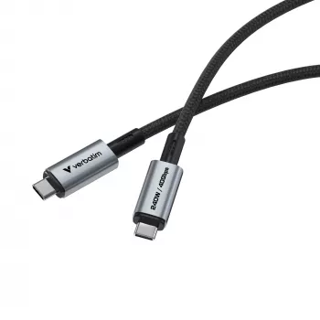 Verbatim Sync & Charge USB C a USB C 240W 40 Gbit/s 120 cm, 1,2 m, USB C, USB C, USB4 Gen 2x2, 40 Gbit/s, negro