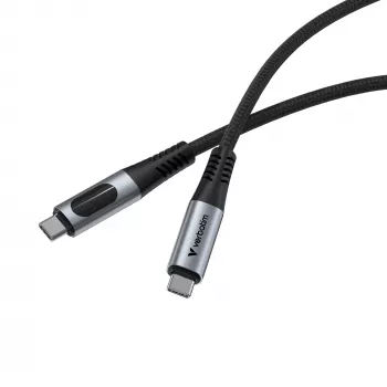 Verbatim Sync & Charge USB C a USB C 100W Display 120 cm, 1,2 m, USB C, USB C, USB 2.0, 0,48 Gbit/s, negro