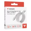 Verbatim Sync & Charge Cable magnético - 60W USB-C a USB-C 120 cm gris