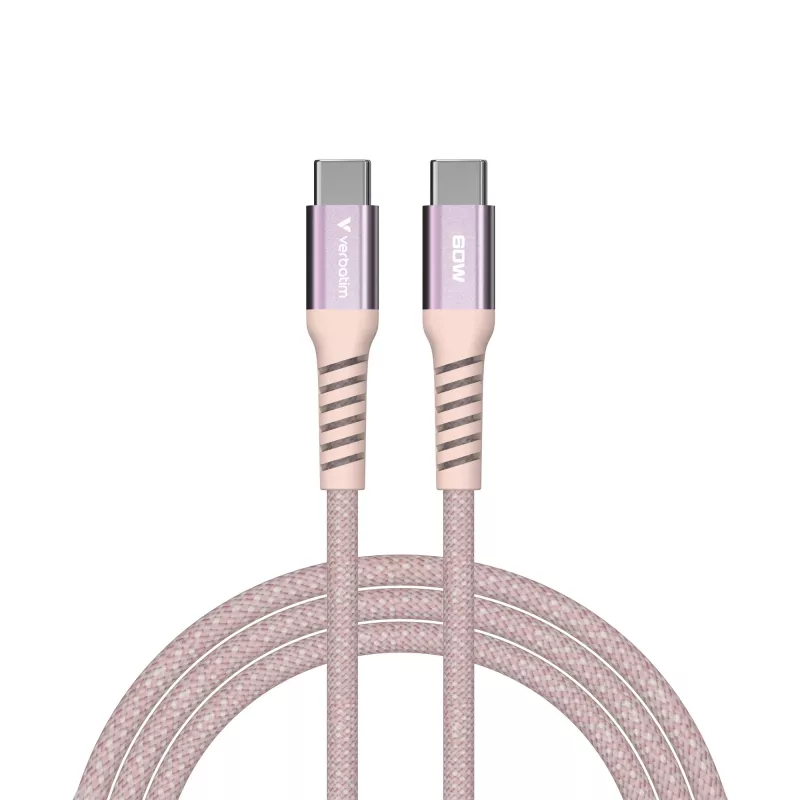 Verbatim Sync & Charge Cable magnético – 60 W USB-C a USB-C, 120 cm, rosa