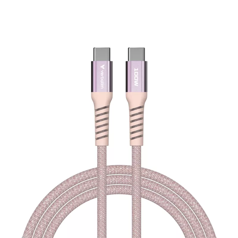 Verbatim Sync & Charge Cable magnético – 100W USB-C a USB-C, 120 cm, rosa
