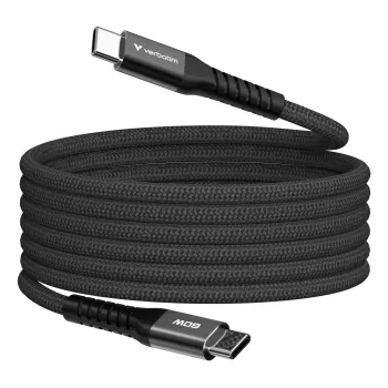 Verbatim Sync & Charge Cable magnético – 60 W USB-C a USB-C, 120 cm, negro
