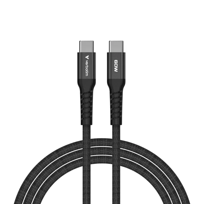 Verbatim Sync & Charge Cable magnético – 60 W USB-C a USB-C, 120 cm, negro