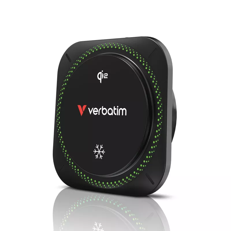 Verbatim Charge 'n' Drive Qi2 cargador inalámbrico magnético para coche RGB