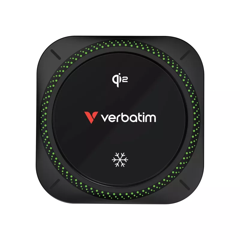 Verbatim Charge 'n' Drive Qi2 cargador inalámbrico magnético para coche RGB