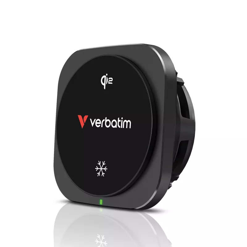 Verbatim Charge 'n' Drive Qi2 cargador inalámbrico magnético para coche, coche, USB, carga inalámbrica, 1 m, negro
