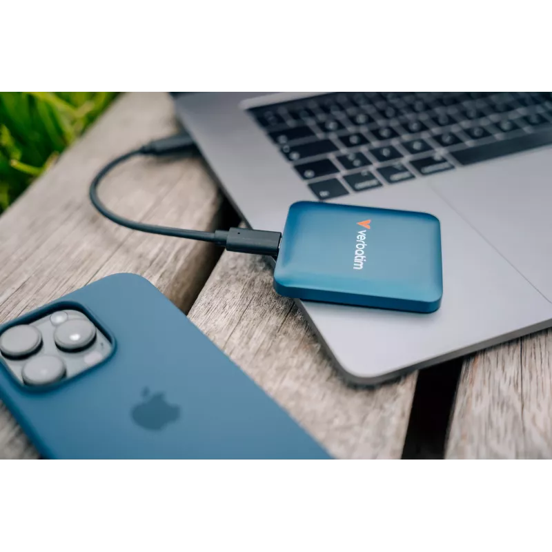 Verbatim SnapBack SSD 2 TB azul Metallic, 2 TB, USB Type-C, USB 3.2 Gen 2x2, 2000 MB/s, 20 Gbit/s, azul