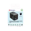 Verbatim UTA-05 adaptador de viaje universal 65W GaN III con 2 x USB-C PD y QC 4+ y 2 x conectores USB-A