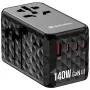Verbatim UTA-10 adaptador de viaje universal 140W GaN III con 2 x USB-C PD 3.1 y QC 4+, 1 x USB-C PD 3.0 y 1 x conector USB-A QC 3.0
