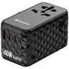 Verbatim UTA-10 adaptador de viaje universal 140W GaN III con 2 x USB-C PD 3.1 y QC 4+, 1 x USB-C PD 3.0 y 1 x conector USB-A QC 3.0