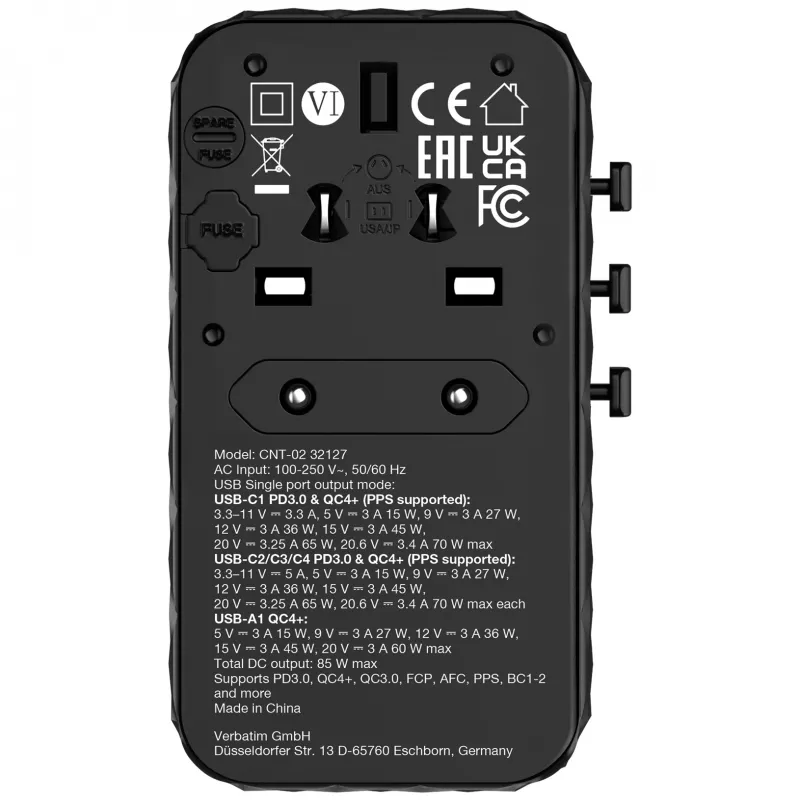 Verbatim Charge 'n' Travel Diamond 85W Cable retráctil CNT-02