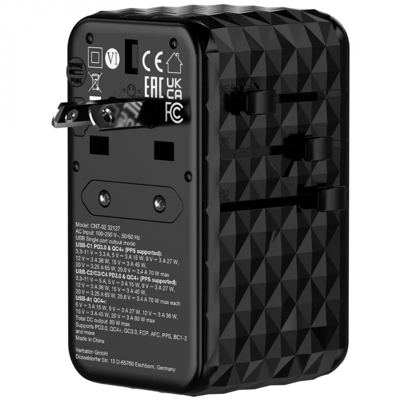 Verbatim Charge 'n' Travel Diamond 85W Cable retráctil CNT-02