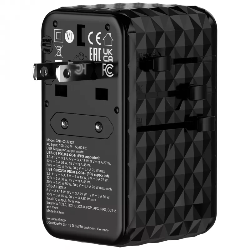 Verbatim Charge 'n' Travel Diamond 85W Cable retráctil CNT-02