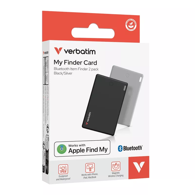 Verbatim My Finder Card localizador Bluetooth pack de 2 negro / plata
