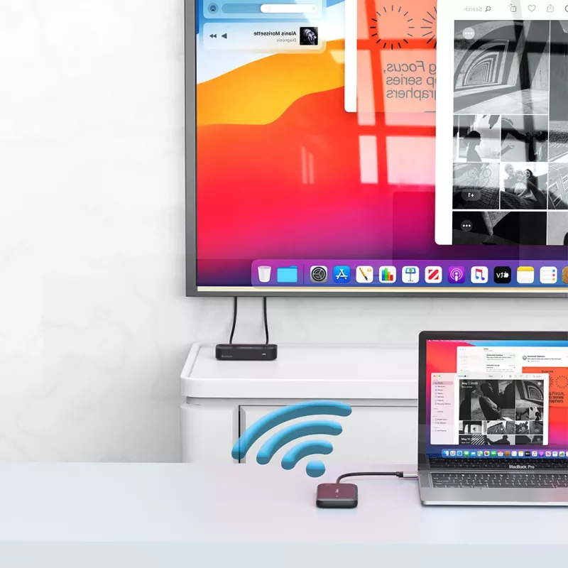 Verbatim Share My Screen adaptador de pantalla inalámbrica 1080p USB-C con hub WDA-01