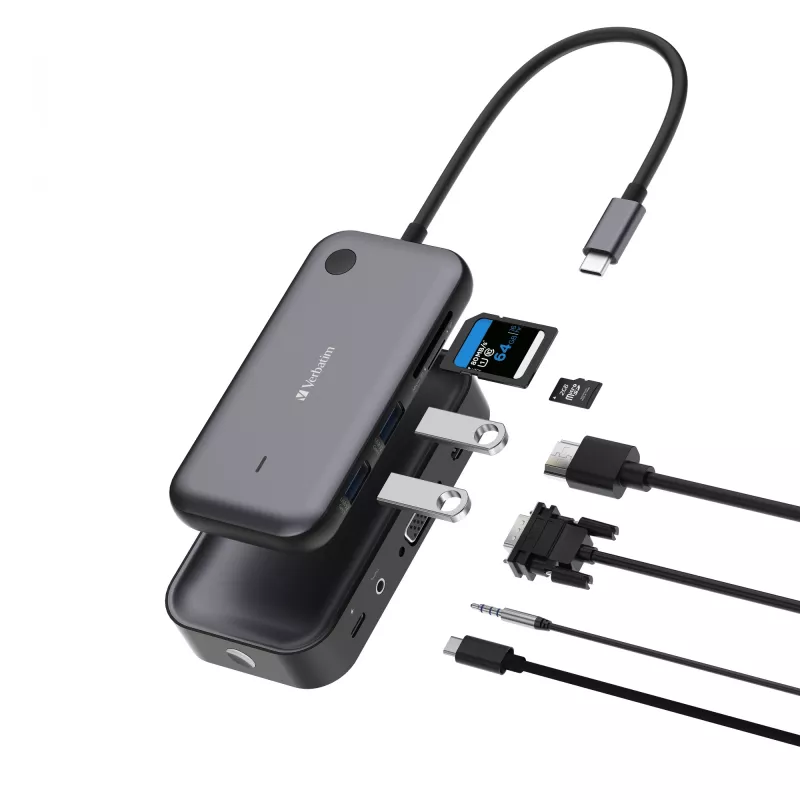 Verbatim Share My Screen adaptador de pantalla inalámbrica 1080p USB-C con hub WDA-01