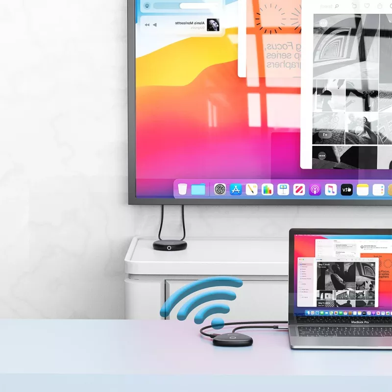 Verbatim Share My Screen adaptador de pantalla inalámbrica USB-C 4K con hub WDA-02