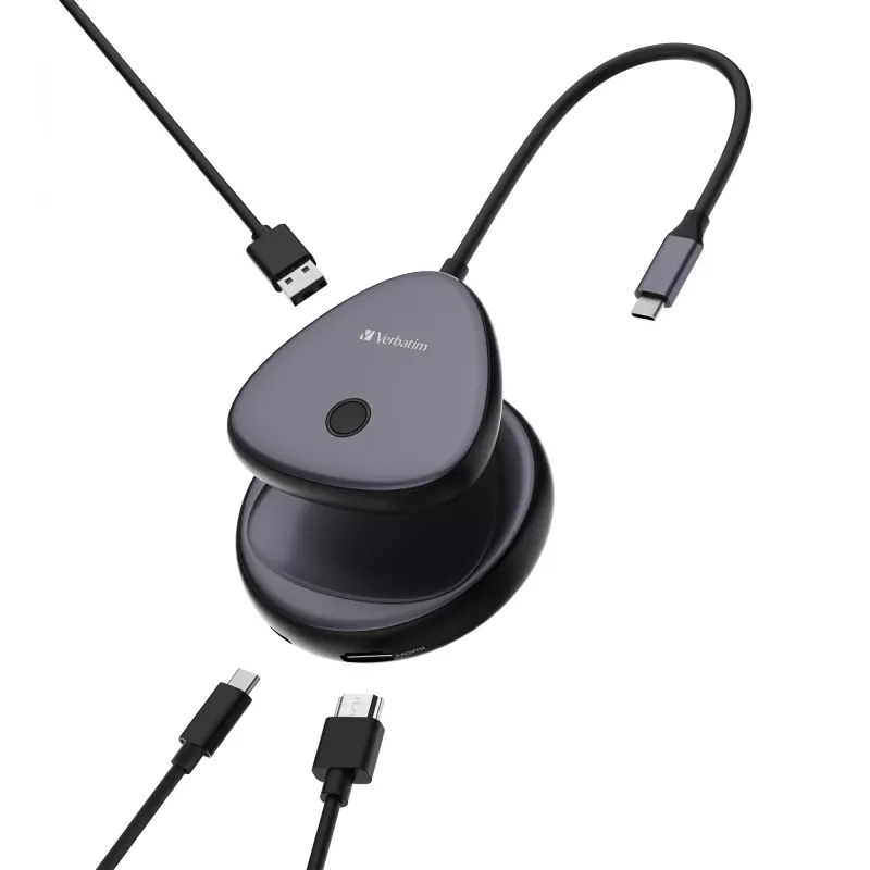 Verbatim Share My Screen adaptador de pantalla inalámbrica USB-C 4K con hub WDA-02