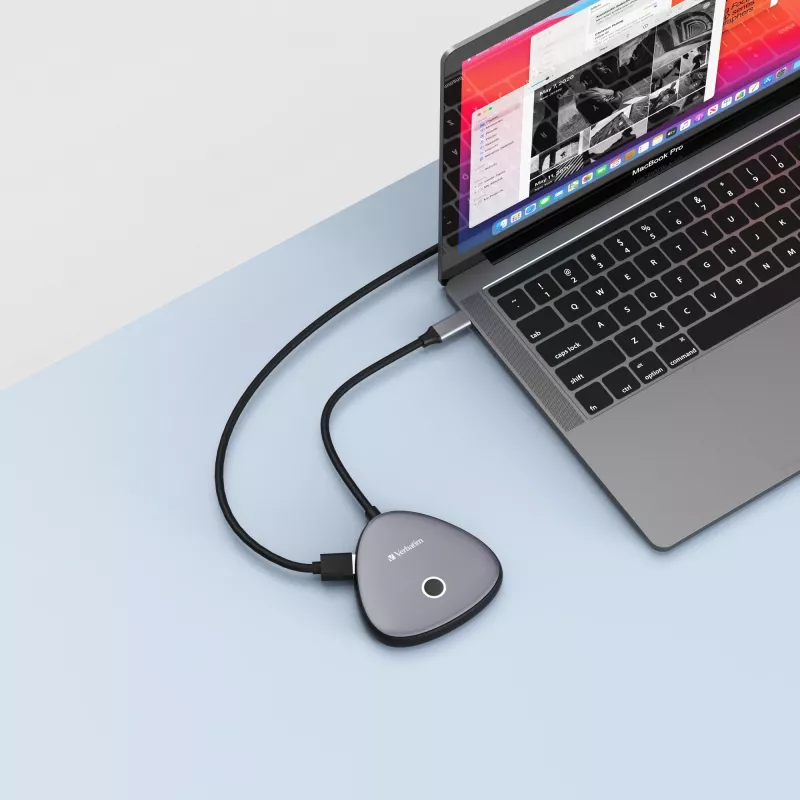 Verbatim Share My Screen adaptador de pantalla inalámbrica USB-C 4K con hub WDA-02