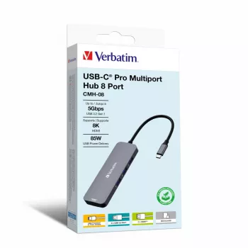Verbatim CMH-08 USB Type-C 5000 Mbit/s plata
