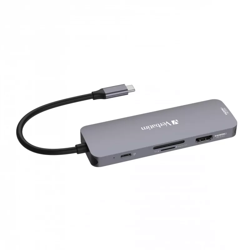 Verbatim CMH-08 USB Type-C 5000 Mbit/s plata