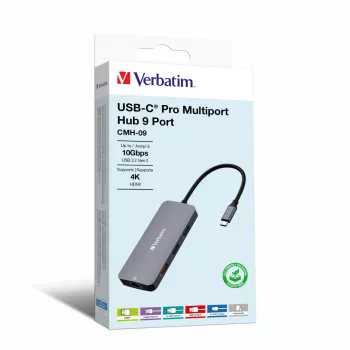 Verbatim CMH-09 USB Type-C 10.000 Mbit/s plata