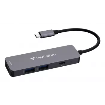 Verbatim USB-C Essentials hub multipuerto 4 puertos: HDMI, USB-C PD, USB-A 3.2 Gen 1, USB-A