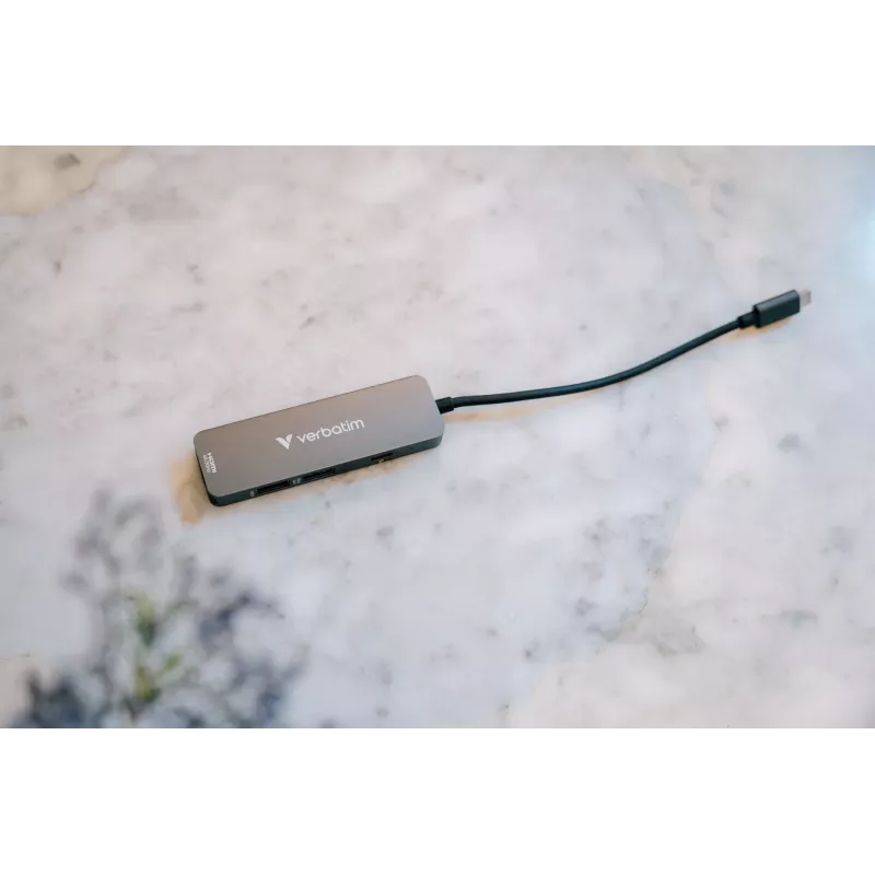 Verbatim USB-C Essentials hub multipuerto 4 puertos: HDMI, USB-C PD, USB-A 3.2 Gen 1, USB-A