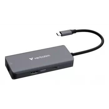 Verbatim USB-C Essentials hub multipuerto 6 puertos: RJ45, HDMI, USB-C PD, 3 x USB-A 3.2 Gen 1