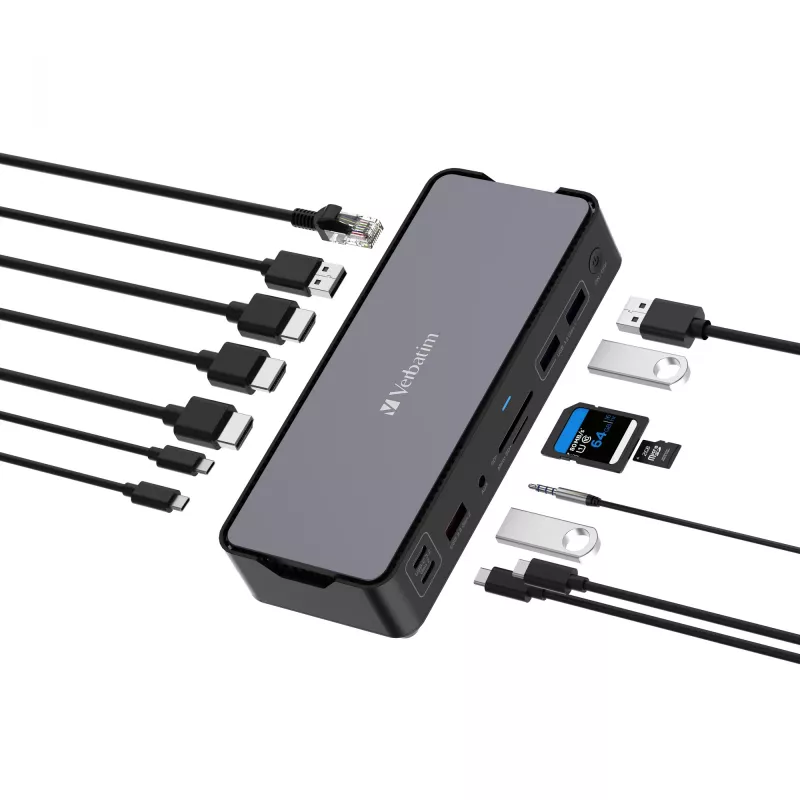 Verbatim CDS-15 Cable USB 3.2 Gen 1 (3.1 Gen 1) Type-C Negro, Gris