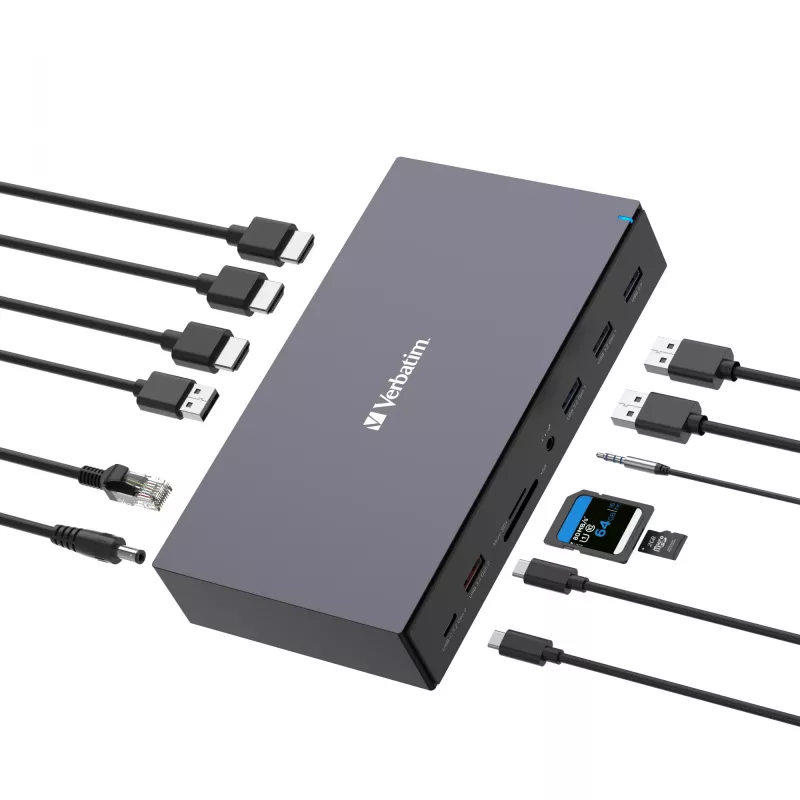 Verbatim CDS-17 Cable USB 3.2 Gen 1 (3.1 Gen 1) Type-C Negro, Gris