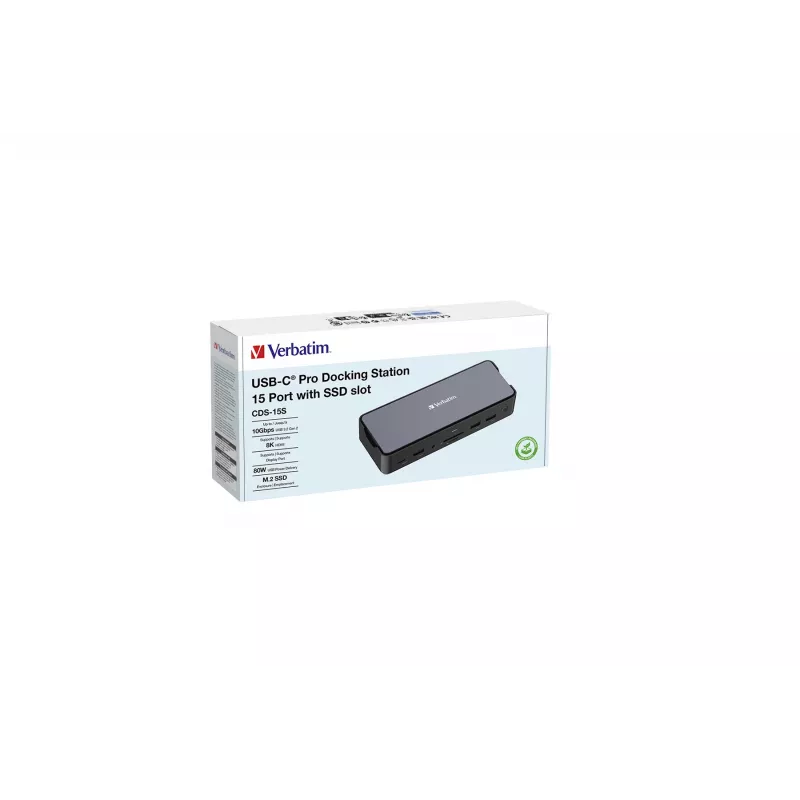 Verbatim CDS-15S Cable USB 3.2 Gen 1 (3.1 Gen 1) Type-C Negro, Gris