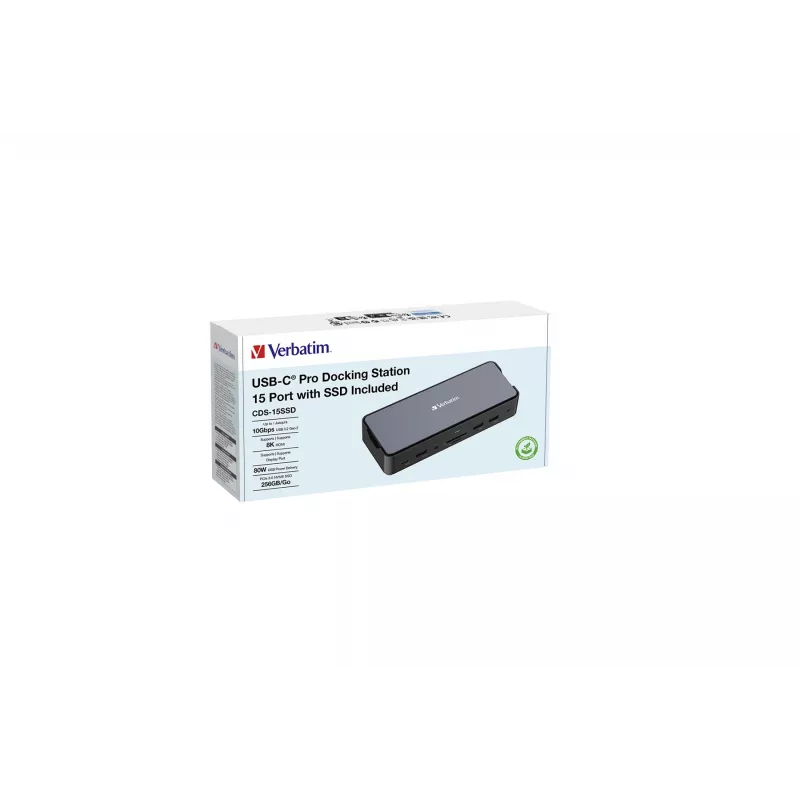 Verbatim CDS-15SSD Cable USB 3.2 Gen 1 (3.1 Gen 1) Type-C Negro, Gris