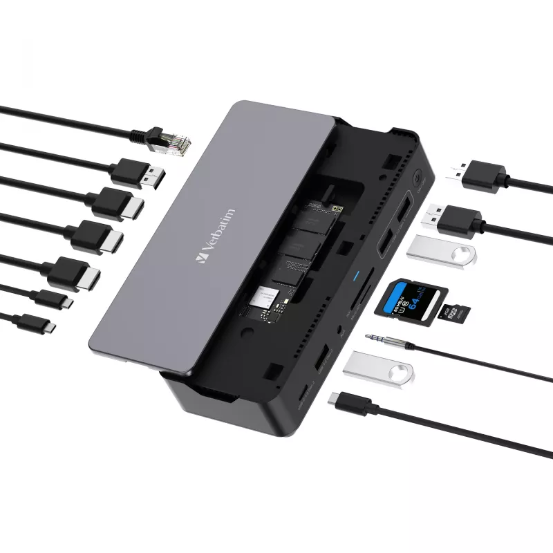 Verbatim CDS-15SSD Cable USB 3.2 Gen 1 (3.1 Gen 1) Type-C Negro, Gris