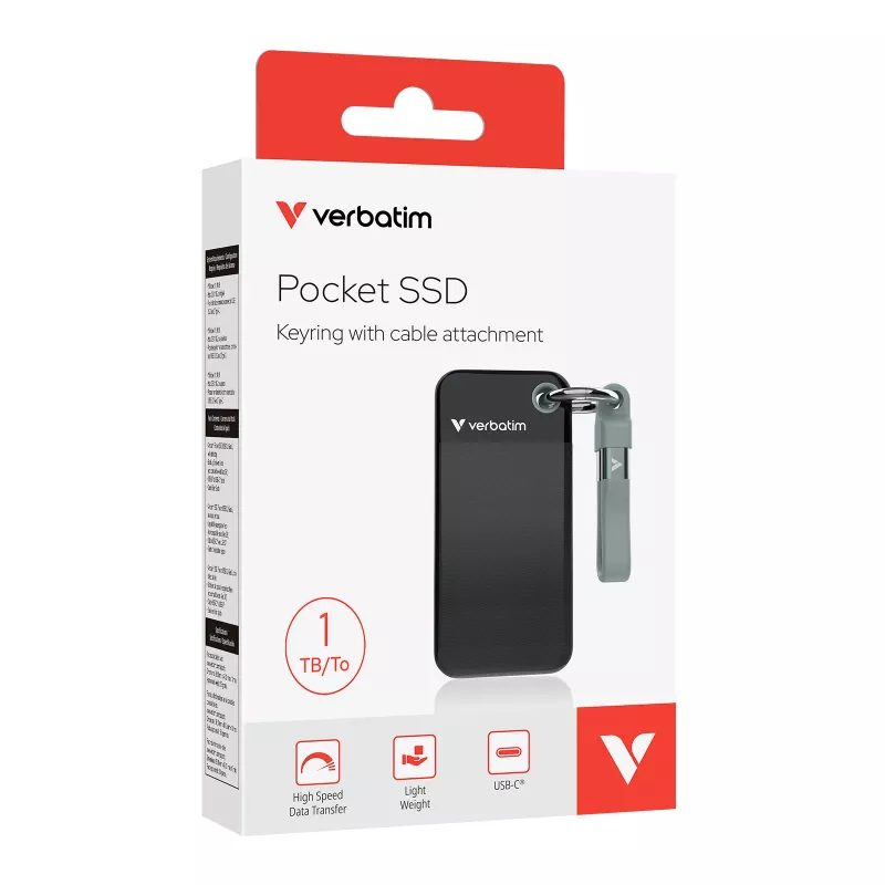 Verbatim Pocket SSD USB 3.2 Gen 2 1 TB Negro/Gris