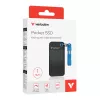 Verbatim Pocket SSD USB 3.2 Gen 2 1 TB Negro/Azul, 1 TB, USB Type-C, 3.2 Gen 2 (3.1 Gen 2), 1000 MB/s, 10 Gbit/s, Negro, Azul
