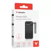 Verbatim Pocket SSD USB 3.2 Gen 2 2TB Negro/Gris, 2 TB, USB Type-C, 3.2 Gen 2 (3.1 Gen 2), 1000 MB/s, 10 Gbit/s, Negro, Gris