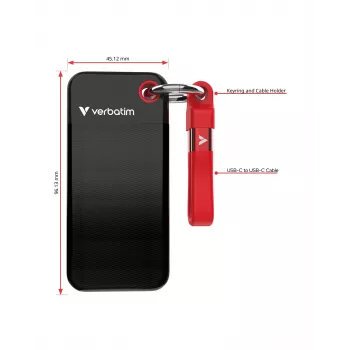 Verbatim Pocket SSD USB 3.2 Gen 2 2 TB Negro/Rojo