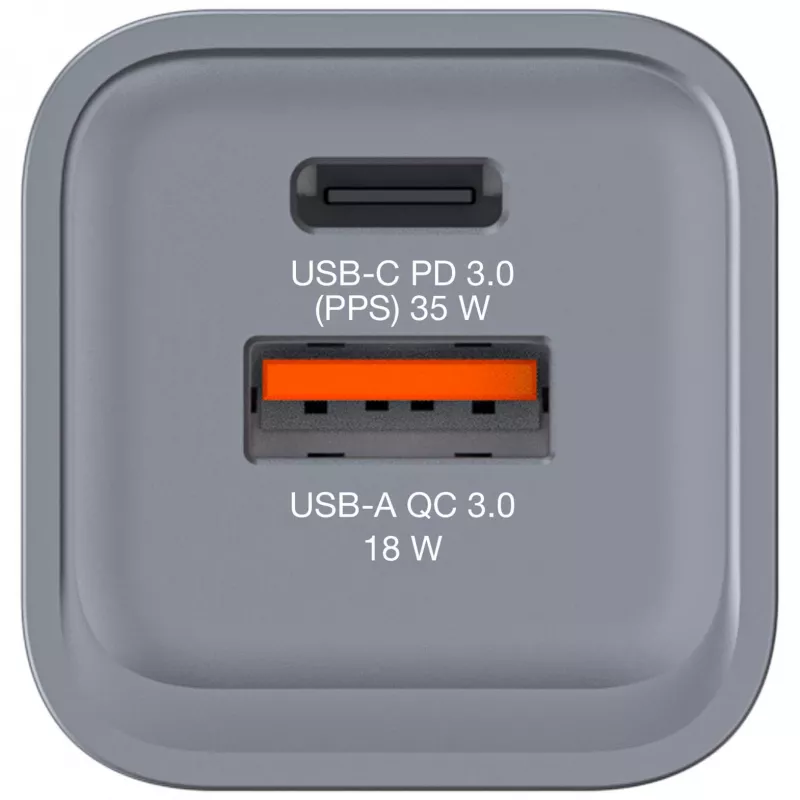 Verbatim GNC-35 Cargador GaN 35W con 1 x USB-C PD 35W / 1 x USB-A QC 3.0 (EU/UK/US)