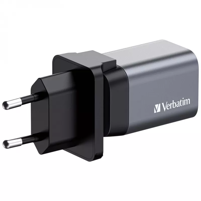Verbatim GNC-35 Cargador GaN 35W con 1 x USB-C PD 35W / 1 x USB-A QC 3.0 (EU/UK/US)